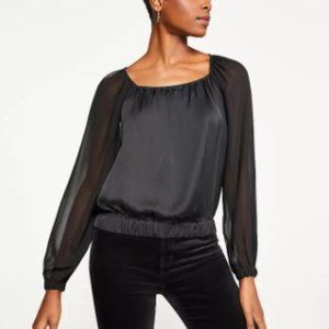 NWT Ann Taylor Blouson Square Neck Top